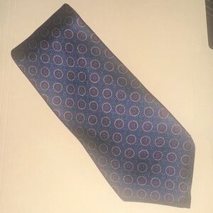 Saks Fifth Avenue Blue and Red Patterned Tie